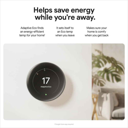Google Nest Learning Thermostat (4th Gen) with Temp Sensor - Obsidian 🍁 All In One Marketplace Canada