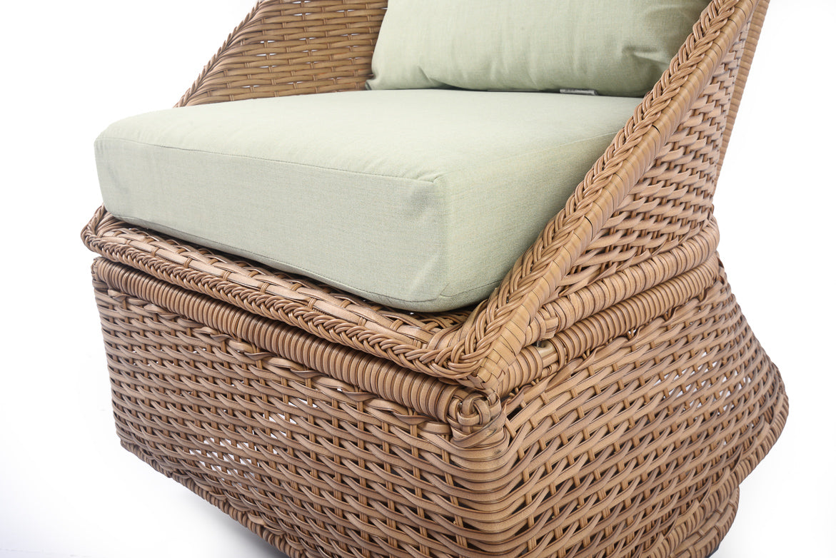 Emmett 3-Piece Wicker Outdoor Swivel Chair Bistro Set - AURABAGS SHOP