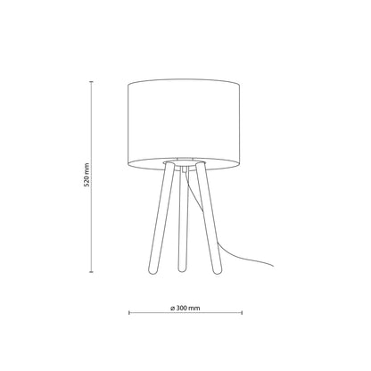 TOKYO Wood Tripod Table Lamp for Bedroom & Nightstand (Clearance)