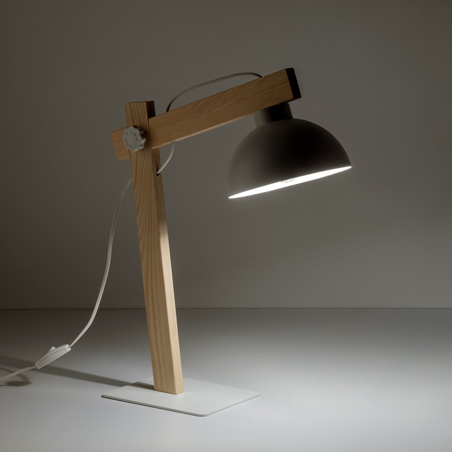 OSLO White Scandinavian Table Lamp for Bedroom & Nightstand