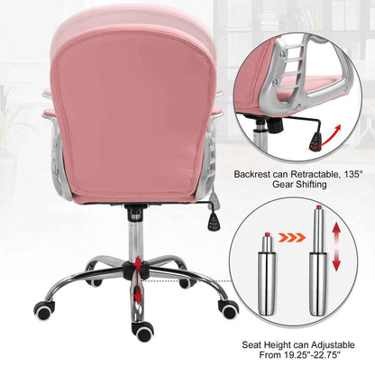 Pink Office Chair – Adjustable Height Computer Desk Chair with Tufted Back (United States & Canada Delivery Only)