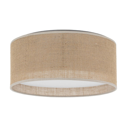 JUTE Natural Flush Mount Ceiling Light for Bedroom, Hallway & Living Room