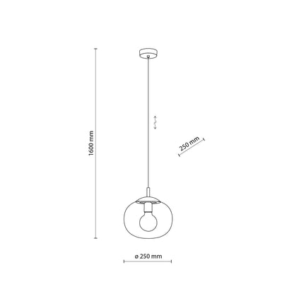 VIBE Graphite Glass Scandinavian Pendant Light for Kitchen Island & Dining Table