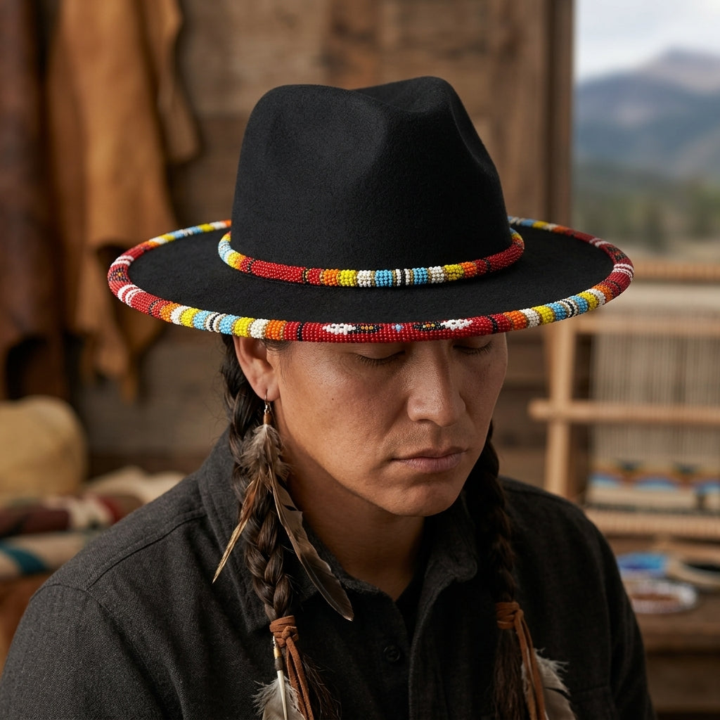 Size-57 Handmade Beaded Hat