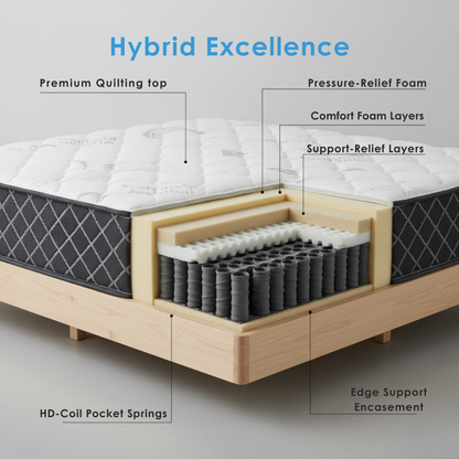 UltraFlex® SUMMIT Firm Pocket Coil Hybrid Mattress – Canadian-Made Orthopedic Support with Cooling Gel Foam, Quilted Top, Breathable & Hypoallergenic Comfort, Edge Support & Motion Isolation