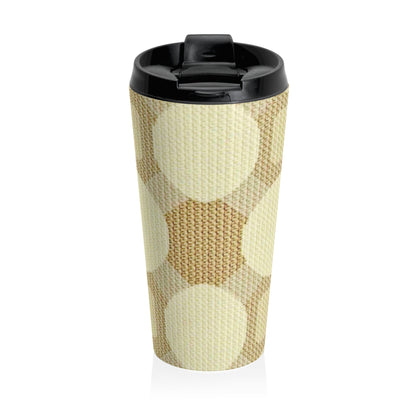 Cream & Beige Retro Polka Dot Stainless Steel Travel Mug - AURABAGS SHOP