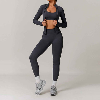 Women’s Seamless Beauty-Back Yoga Set – Quick-Dry Tight Running & Workout Activewear