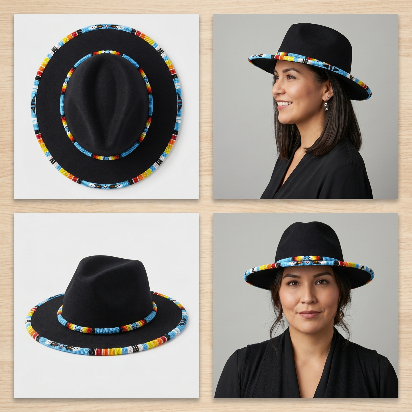Size-62 Handmade Beaded Hat