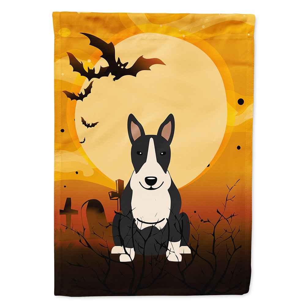 Caroline's Treasures BB4399CHF Halloween Bull Terrier Black White Flag Canvas House Size, Large, Multicolor