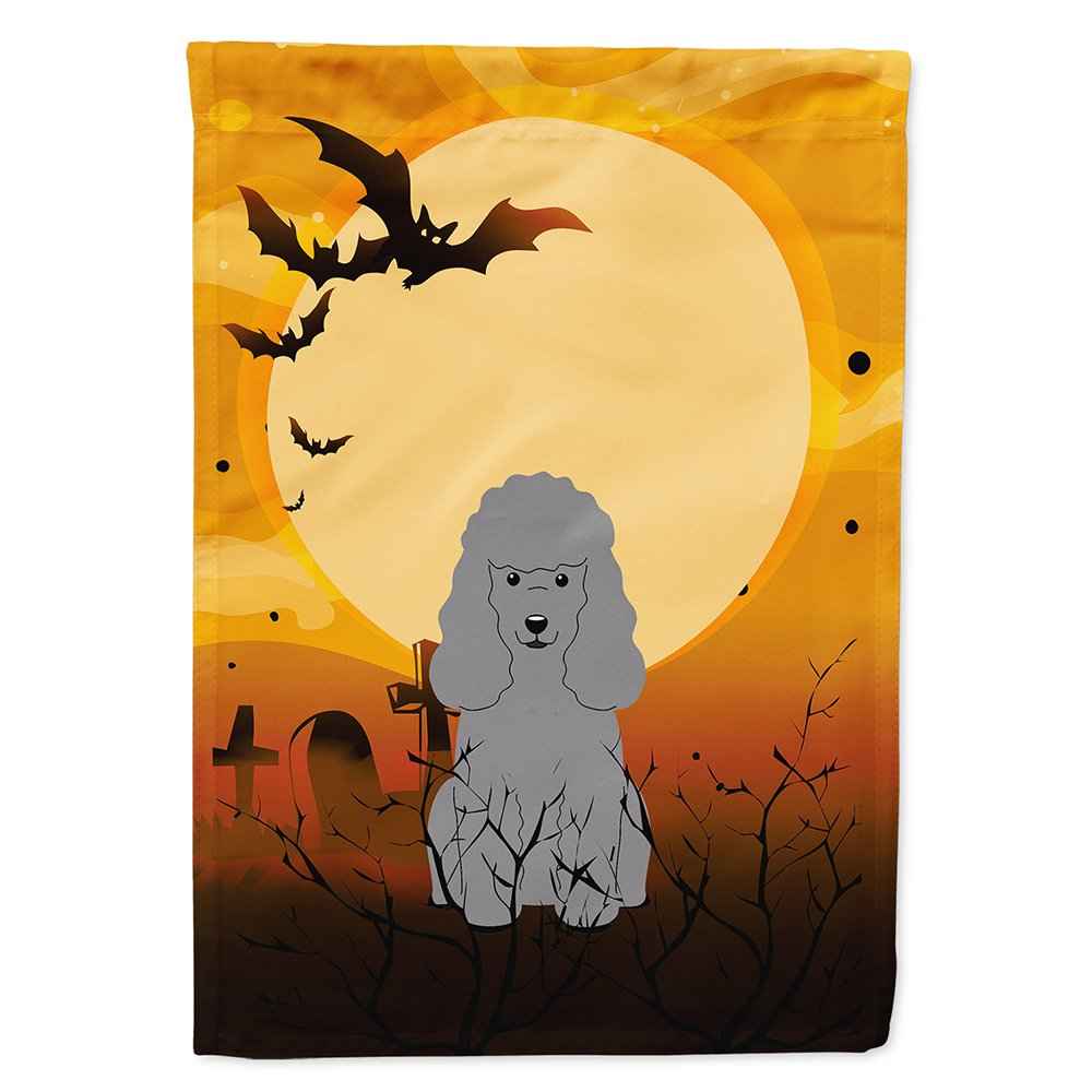 Caroline's Treasures BB4334CHF Halloween Poodle Silver Flag Canvas House Size, Large, Multicolor