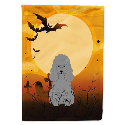 Caroline's Treasures BB4334CHF Halloween Poodle Silver Flag Canvas House Size, Large, Multicolor