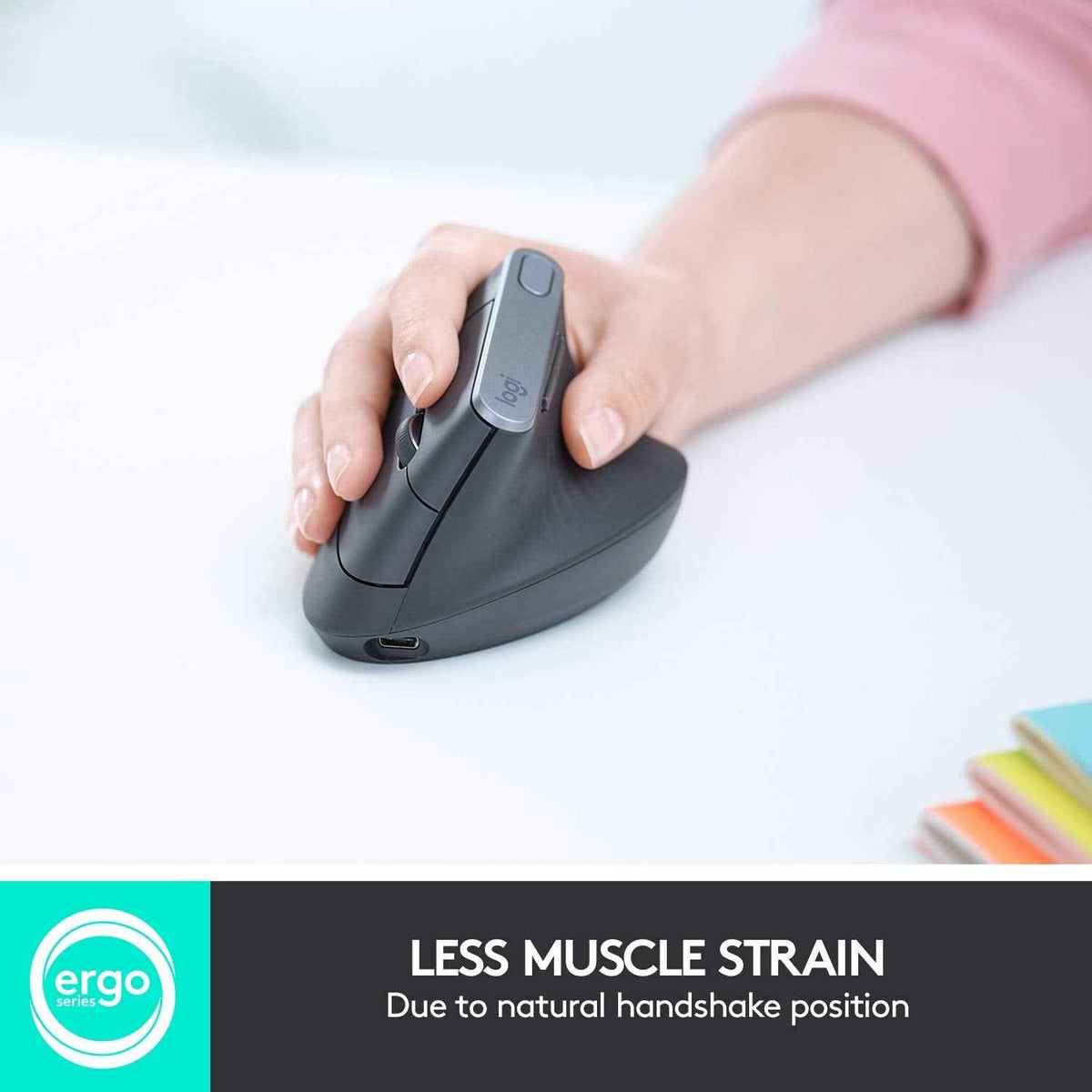 Logitech MX Vertical Wireless Mouse – Ergonomic Design Reduces Muscle Strain, Move Content Between 3 Windows and Apple Computers, Rechargeable, Graphite 🍁 All In One Marketplace Canada