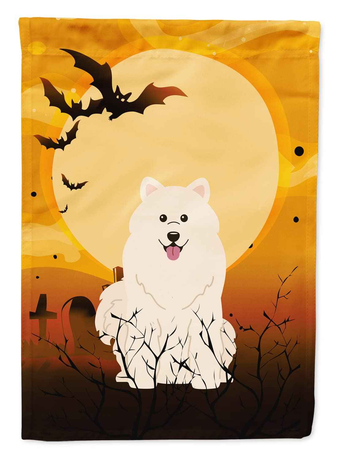 Caroline's Treasures BB4296GF Halloween Samoyed Flag Garden Size, Small, Multicolor