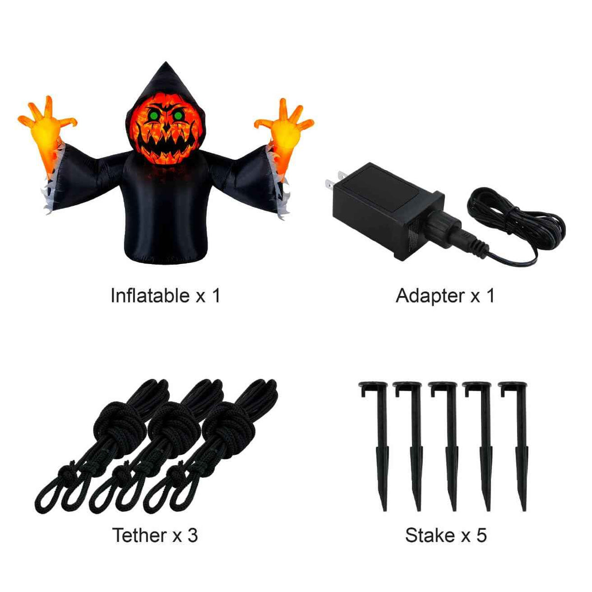 Occasions Halloween 7 Foot Inflatable Pumpkin Reaper with Swirling Lights