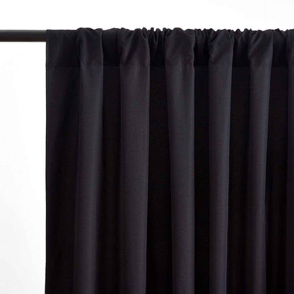 Black Backdrop Curtains 2 Panels 5ft x 8ft Polyester Photo Backdrop Drapes for Wedding Party Halloween Decorations