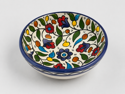 Handmade Hebron Ceramic Serving Bowl | Palestinian Pottery, Food-Safe , Hand-Painted Design
