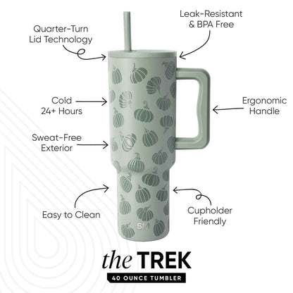 Simple Modern Halloween Tumbler with Handle | 40oz | Pumpkins