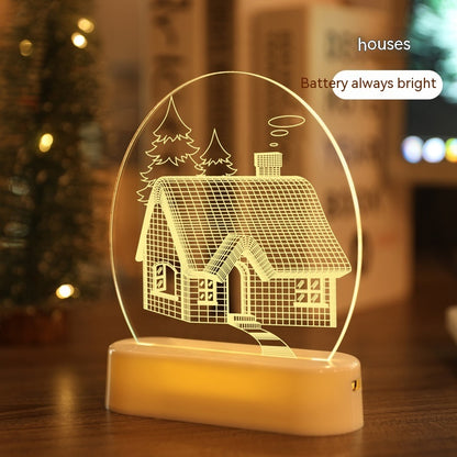 LED Christmas Night Light – Reindeer Ambience Lamp, Warm White, USB/Battery