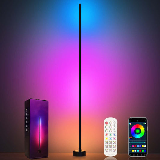 Miortior Corner Floor Lamp - Smart RGB LED Corner Lamp with App and Remote Control, 16 Million Colors & 68+ Scene, Music Sync, Timer Setting - Ideal for Living Rooms, Bedrooms, and Gaming Rooms 🍁 All In One Marketplace Canada