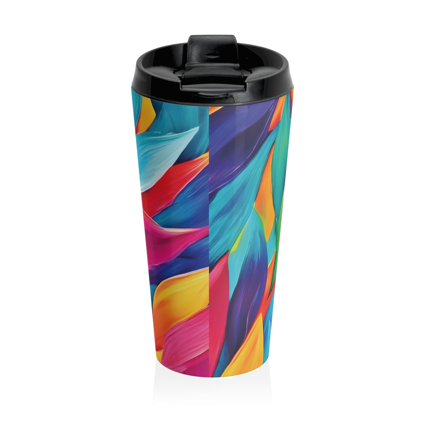 Colorful Abstract Petals Stainless Steel Travel Mug - AURABAGS SHOP