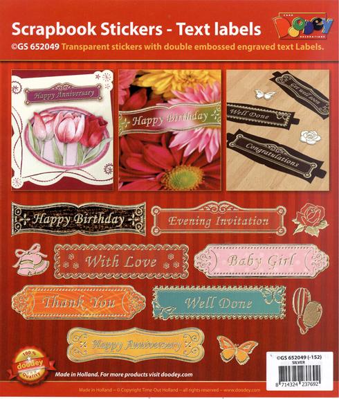 Transparent Embossed Text Banner Stickers