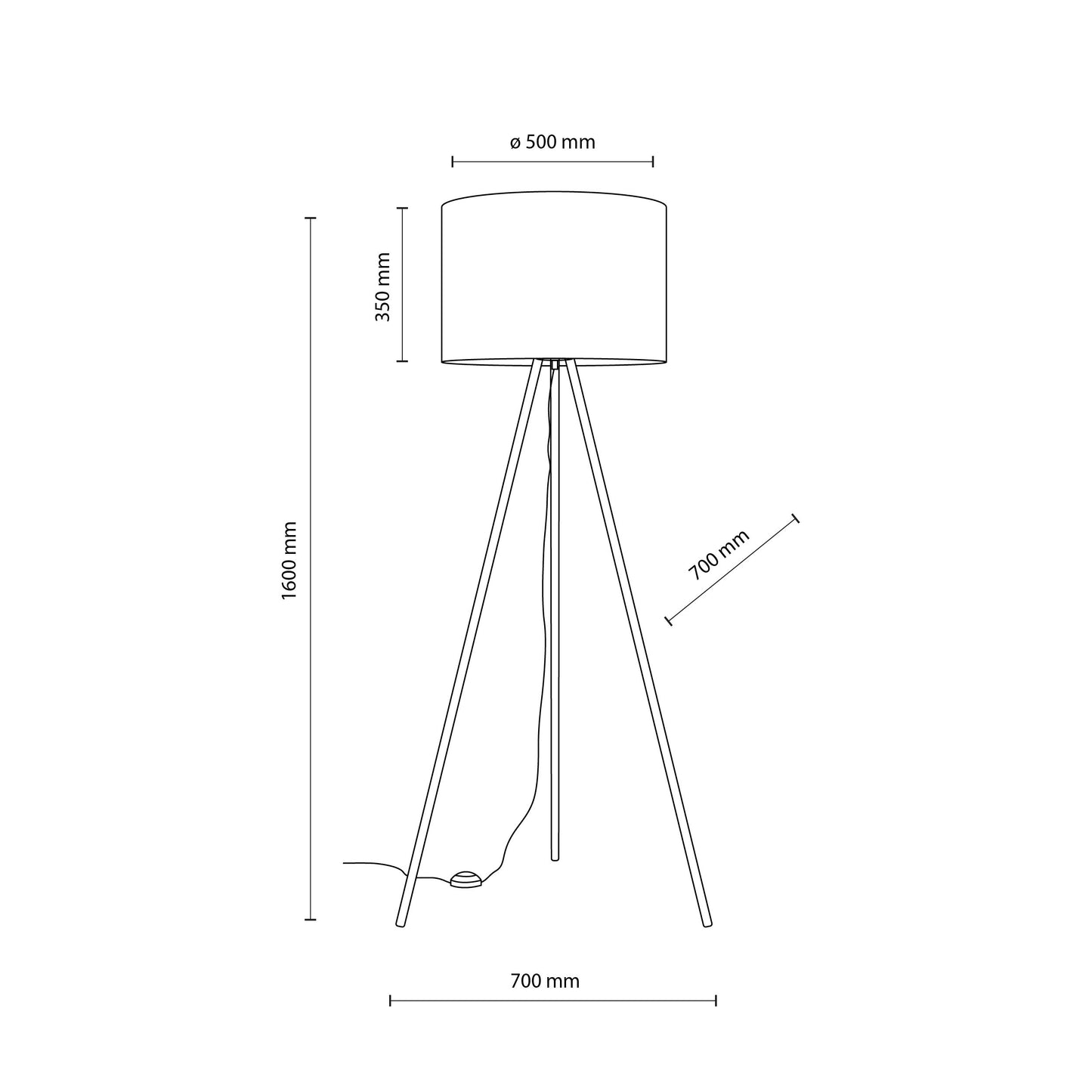 UMBERTO Black Modern Floor Lamp for Living Room & Bedroom (Clearance)