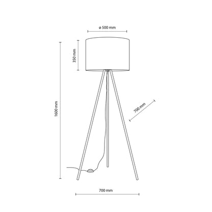 UMBERTO Black Modern Floor Lamp for Living Room & Bedroom (Clearance)