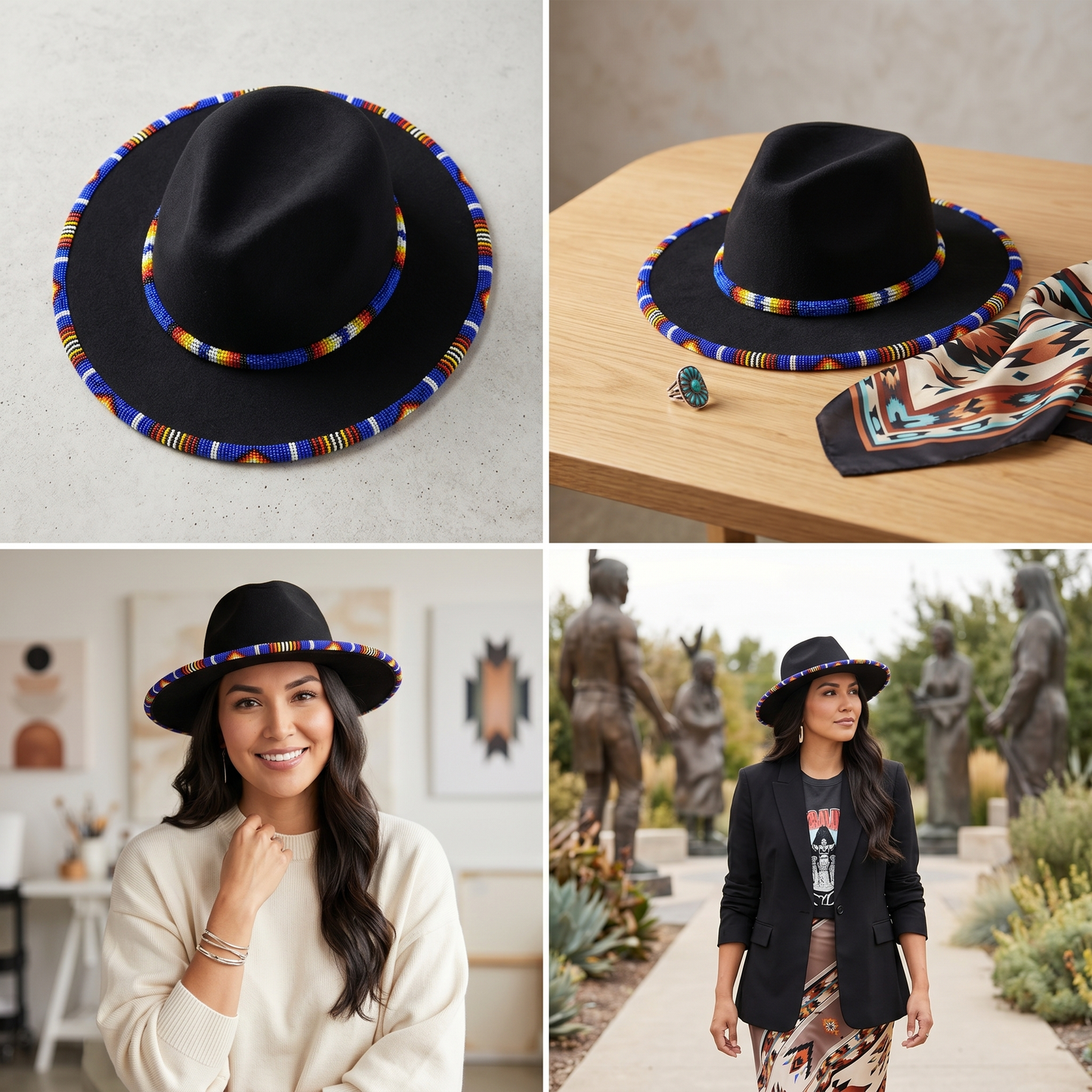 Size-62 Handmade Beaded Hat
