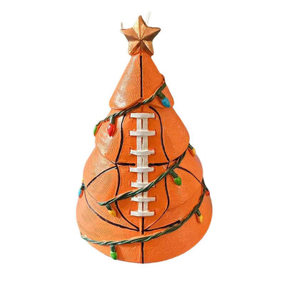 Sports Ball Christmas Tree Figurine - Resin Holiday Tabletop Decoration