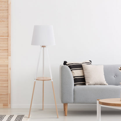 VAIO White Tray Table Floor Lamp for Living Room & Bedroom