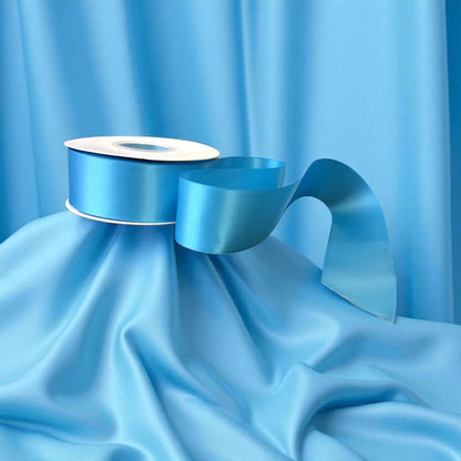 Satin Ribbon Double Face-Light Blue  #340 -3.8 cm Wide