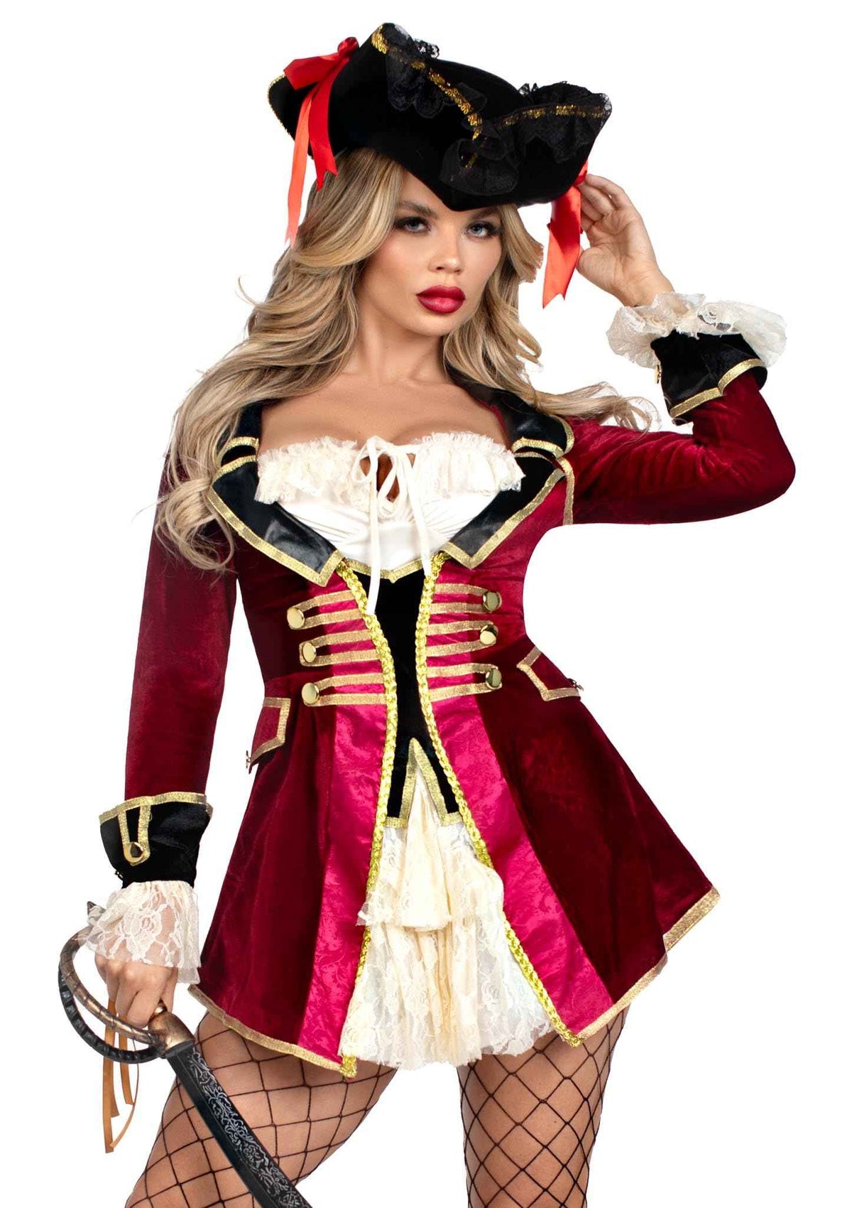 Leg Avenue womens Captivating Captain Halloween Pirate Costume, Multicolor, Large