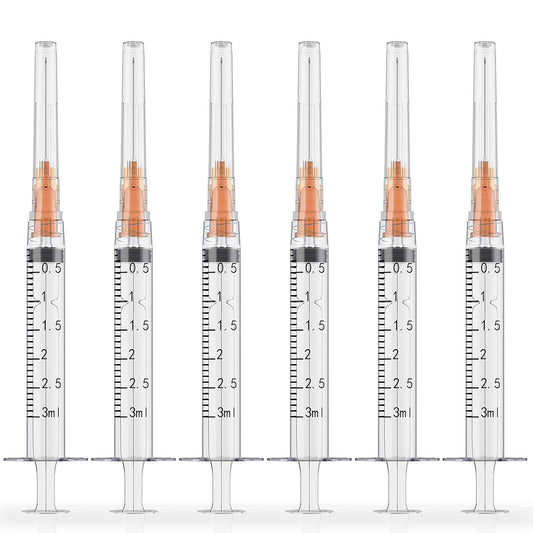 3ml Luer Lock Syringes with 25 Gauge 1 Inch Needles, Luer Lock Disposable Accessories for Lab, Pack of 25 🍁 All In One Marketplace Canada