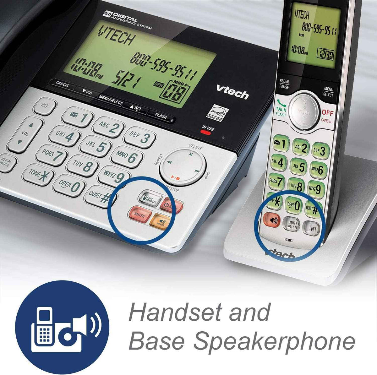 VTech CS6949-2 DECT 6.0 Corded/2-Cordless Telephone System, Black/Silver 🍁 All In One Marketplace Canada