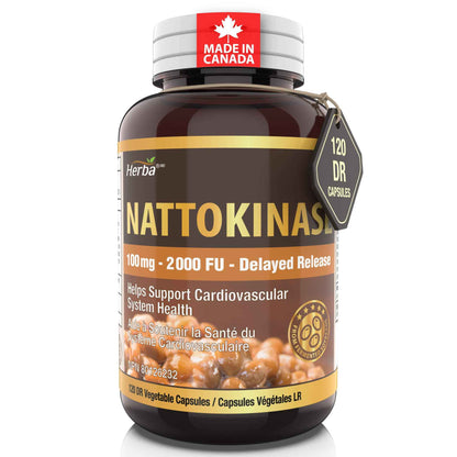 Herba Nattokinase Supplement 2000 FU – 100mg, 120 Delayed Release Capsules | Helps to Support Heart Health | Made in Canada 🍁 All In One Marketplace Canada