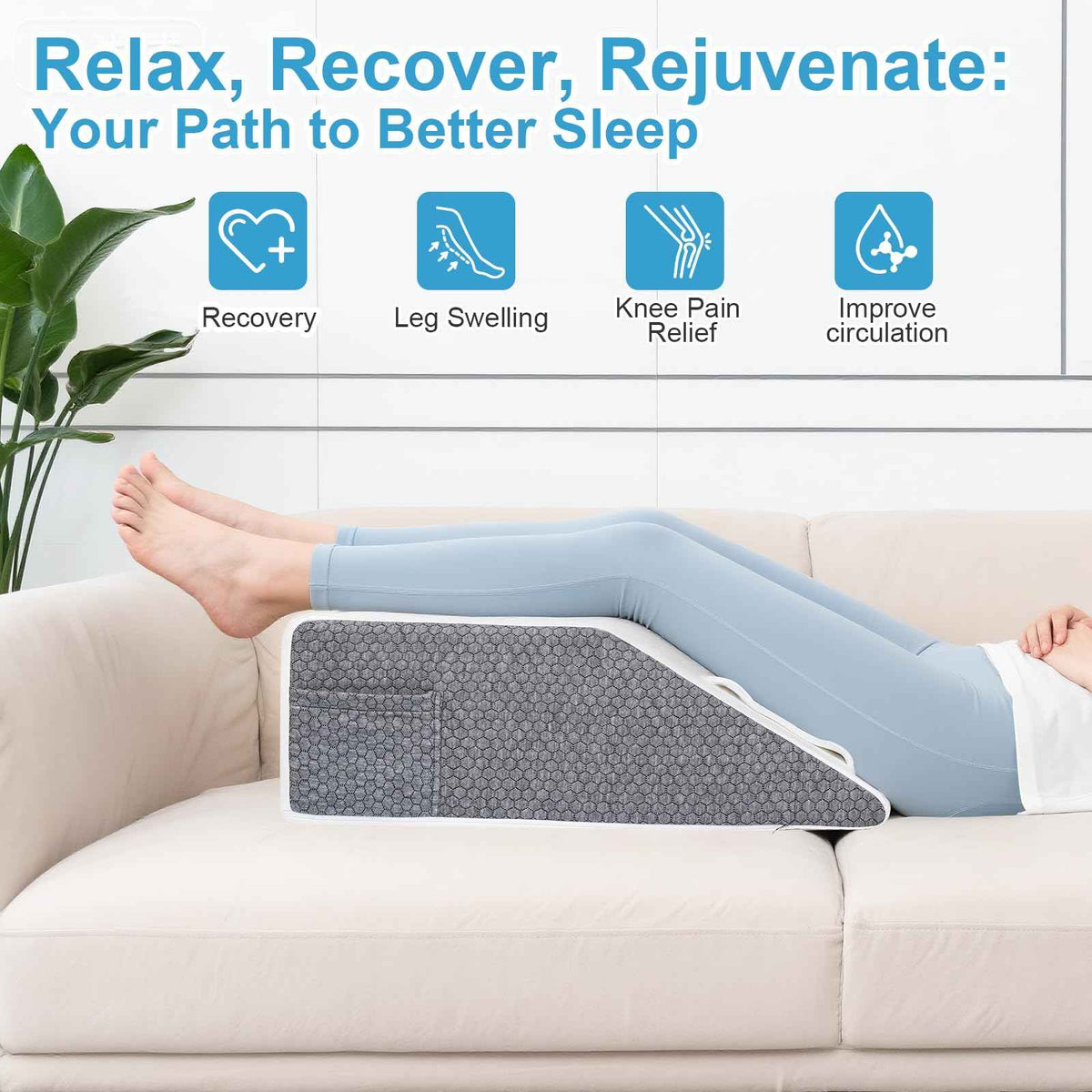 Ceecysaa Leg Elevation Pillow for Bed,20cm Height High-Density Foam Pillow 🍁 All In One Marketplace Canada