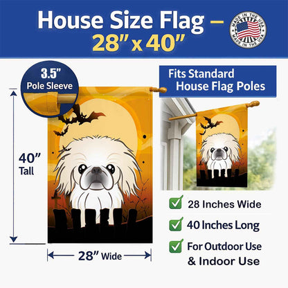Caroline's Treasures BB1779CHF Halloween Pekingese Canvas House Size Flag, Multicolor, Large