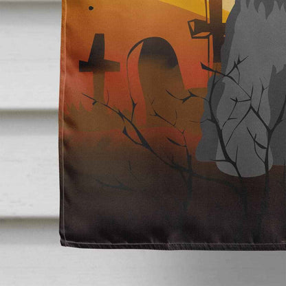 Caroline's Treasures BB4317CHF Halloween Miniature Schanuzer Black Flag Canvas House Size, Large, Multicolor