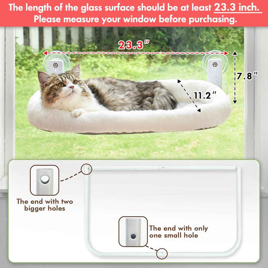 AMOSIJOY Cordless Cat Window Perch, Cat Hammock for Window with 4 Strong Suction Cups, Solid Metal Frame and Soft Cover, Foldable Cat Beds for Indoor Cats… 🍁 All In One Marketplace Canada