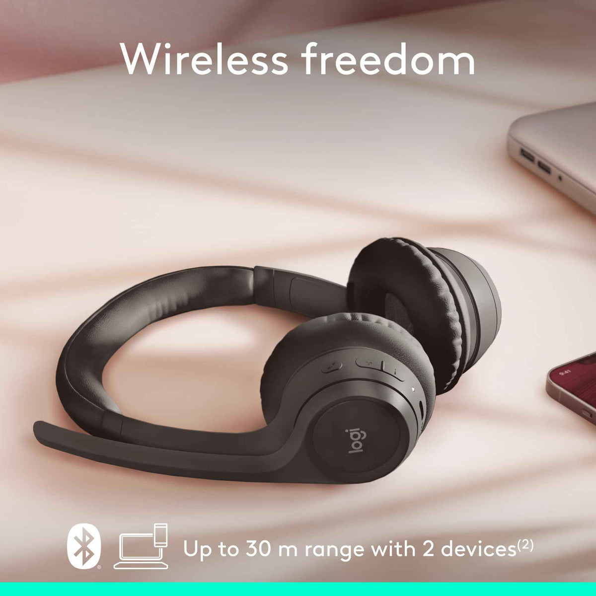 Logitech Zone 301 Wireless Bluetooth Headset with Noise-Canceling Microphone, Compatible with Windows, Mac, Chrome, Linux, iOS, iPadOS, Android – Graphite 🍁 All In One Marketplace Canada