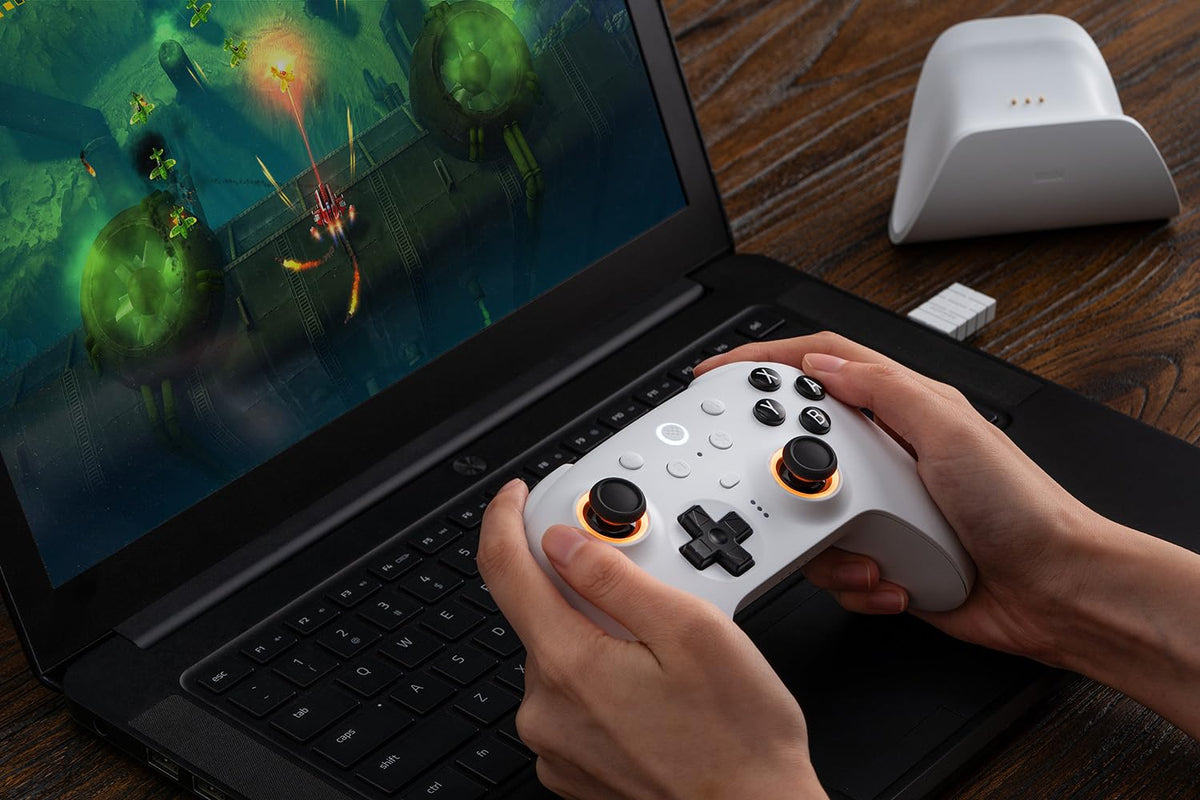 8BitDo Ultimate 2 Bluetooth Controller for Switch/Switch 2 & Windows PC, Switch Pro Controller with TMR Joysticks, Switchable Hall Effect/Tactile Triggers, Vibration and Motion Control - White 🍁 All In One Marketplace Canada