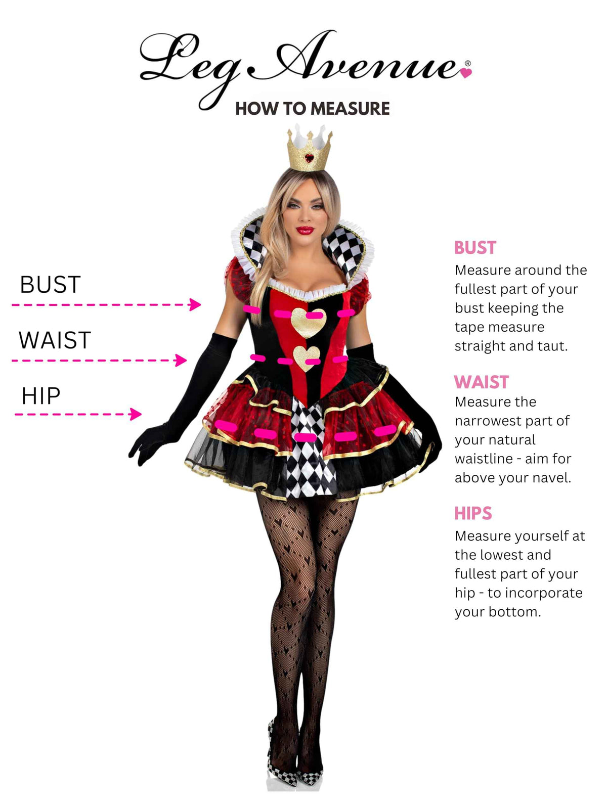 Leg Avenue Womens 2 Pc Queen of Hearts Halloween Costume for Women, Multicolor, Medium