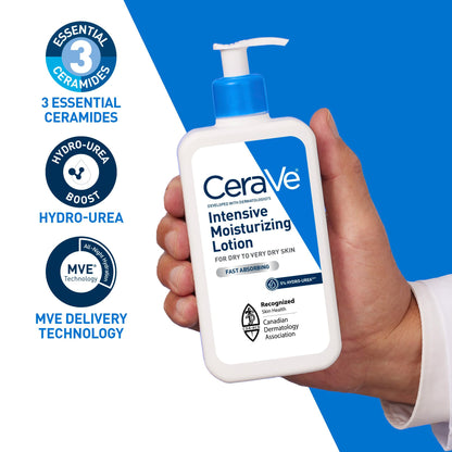 CeraVe Intensive Moisturizing Lotion with 5% Hydro-Urea & Shea Butter, for Dry to Very Dry Skin, Hydrates Itchy Skin due to Dryness. Fragrance-Free, Developed with Dermatologist, 473mL 🍁 All In One Marketplace Canada