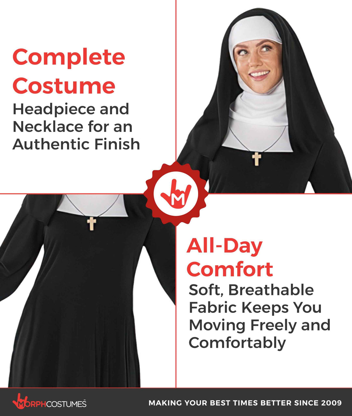 Fun Shack, Nun Woman Costume Women, Halloween Costumes for Women, Large