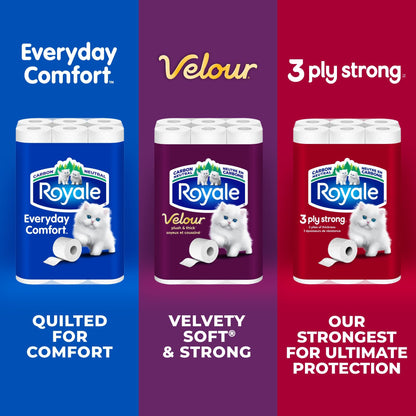 Royale Velour Toilet Paper, 12 Equal 48 Rolls, 284 Bathroom Tissues per roll 🍁 All In One Marketplace Canada
