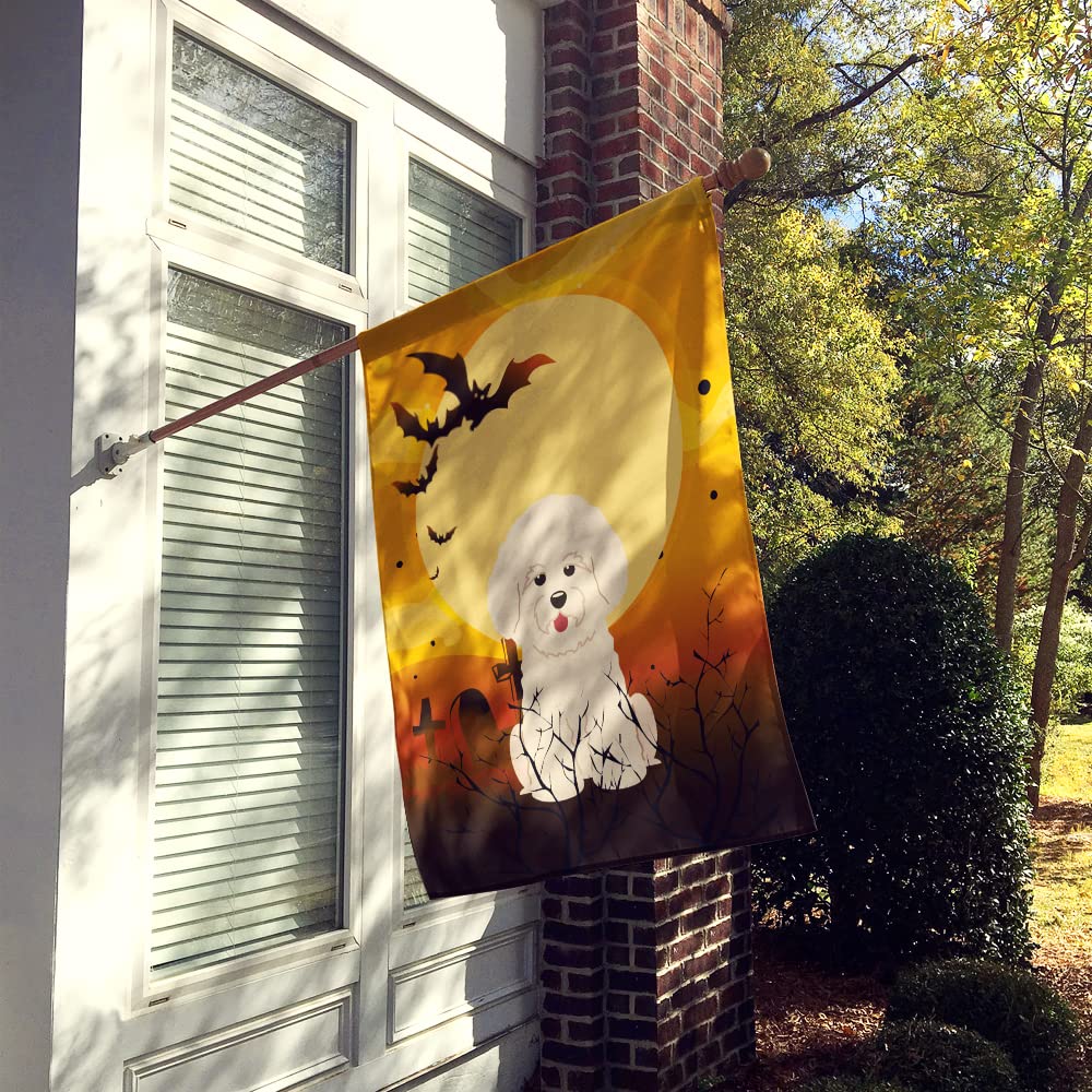 Caroline's Treasures BB4341CHF Halloween Bichon Frise Flag Canvas House Size, Large, Multicolor