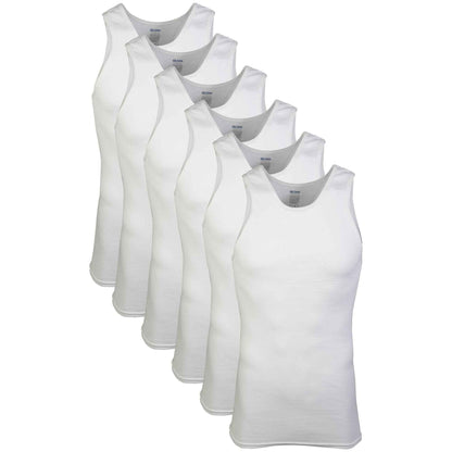 Gildan Men's A-Shirts Tanks Multipack, White (6 Pack), Medium 🍁 All In One Marketplace Canada