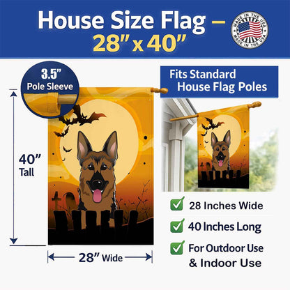 Caroline's Treasures BB1769CHF Halloween German Shepherd Canvas House Size Flag, Multicolor, Large