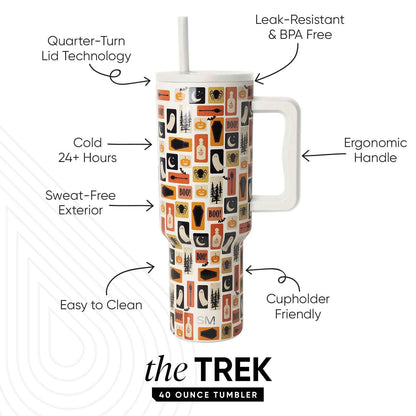 Simple Modern Halloween Tumbler with Handle | 40oz | Stamps