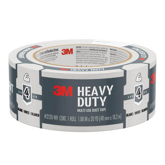 3M Multi-Use Colored Duct Tape, White with Strong Adhesive and Water-Resistant Backing, Multi-Surface 3M Duct Tape for Indoor and Outdoor Use, 1.88 Inches x 20 Yards, 1 Roll (3920-WH) 🍁 All In One Marketplace Canada